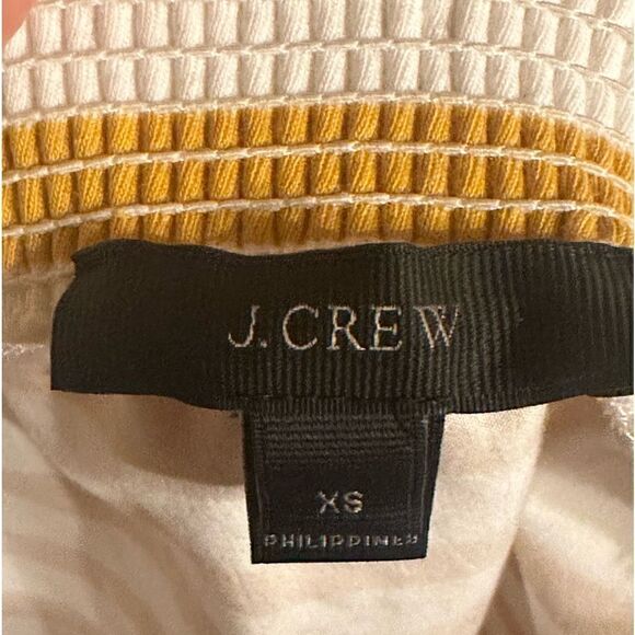 J. Crew Yellow and White Off the Shoulder Striped Cotton Summer Top Size XS 📦 - Picture 8 of 13